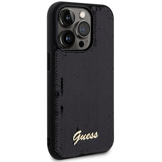 Guess GUHCP13XPSFDGSK iPhone 13 Pro Max 6.7" czarny/black hardcase Sequin Script Metal