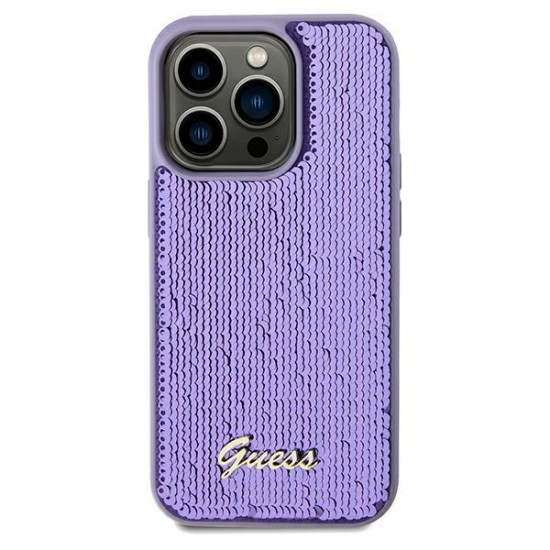 Guess GUHCP13XPSFDGSU iPhone 13 Pro Max 6.7" fioletowy/purple hardcase Sequin Script Metal