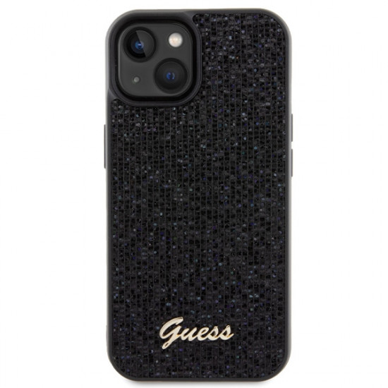 Guess GUHCP14SPMSDGSK iPhone 14 / 15 / 13 6.1" czarny/black hardcase Disco Metal Script Guess GUHCP14SPMSDGSK iPhone 14 / 15 / 13 6.1" czarny/black hardcase Disco Metal Script