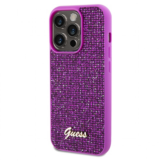 Guess GUHCP14XPMSDGSF iPhone 14 Pro Max 6.7" fuksja/fuschia hardcase Disco Metal Script