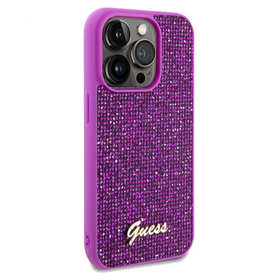 Guess GUHCP14XPMSDGSF iPhone 14 Pro Max 6.7" fuksja/fuschia hardcase Disco Metal Script