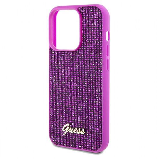 Guess GUHCP14XPMSDGSF iPhone 14 Pro Max 6.7" fuksja/fuschia hardcase Disco Metal Script