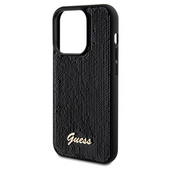 Guess GUHCP14XPSFDGSK iPhone 14 Pro Max 6.7" czarny/black hardcase Sequin Script Metal