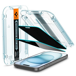 Spigen GLAS.tR ez Fit Apple iPhone 15 Privacy [2 PACK]