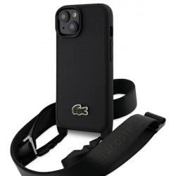 Lacoste LCHCP15SSPVCK iPhone 15 / 14 / 13 6.1" black hardcase Iconic Petit Pique Crossbody