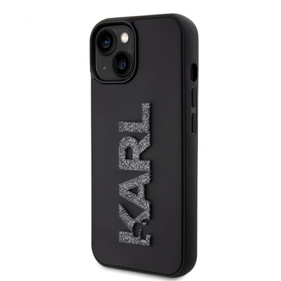 Karl Lagerfeld KLHCP15S3DMBKCK iPhone 15 6.1" black hardcase 3D Rubber Glitter Logo