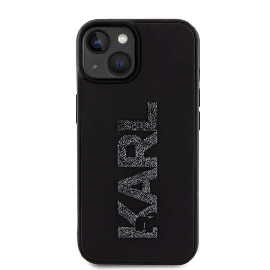 Karl Lagerfeld KLHCP15S3DMBKCK iPhone 15 6.1" black hardcase 3D Rubber Glitter Logo