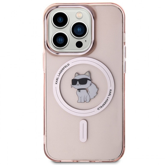 Karl Lagerfeld KLHMP15LHFCCNOP iPhone 15 Pro 6.1" pink hardcase IML Choupette MagSafe