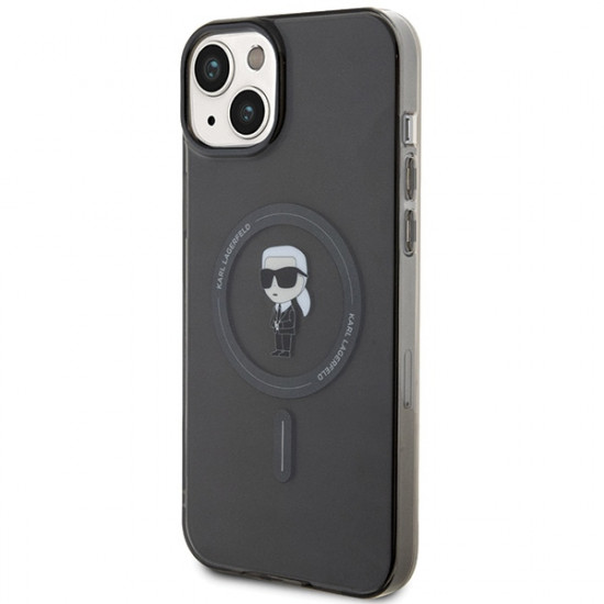 Karl Lagerfeld KLHMP15MHFCKNOK iPhone 15 Plus 6.7" black hardcase IML Ikonik MagSafe