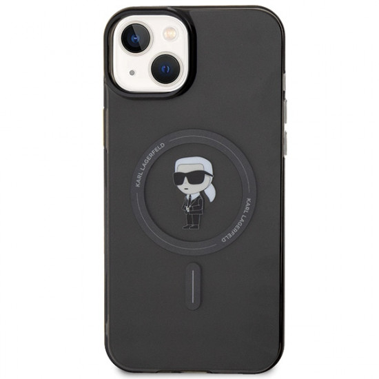 Karl Lagerfeld KLHMP15MHFCKNOK iPhone 15 Plus 6.7" black hardcase IML Ikonik MagSafe