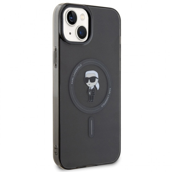 Karl Lagerfeld KLHMP15MHFCKNOK iPhone 15 Plus 6.7" black hardcase IML Ikonik MagSafe