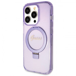 Guess GUHMP13XHRSGSU iPhone 13 Pro Max 6.1" purple hardcase Ring Stand Script Glitter MagSafe Guess GUHMP13XHRSGSU iPhone 13 Pro Max 6.1" purple hardcase Ring Stand Script Glitter MagSafe