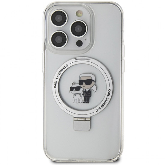 Karl Lagerfeld KLHMP13LHMRSKCH iPhone 13 Pro / 13 6.1" white hardcase Ring Stand Karl&Choupettte MagSafe