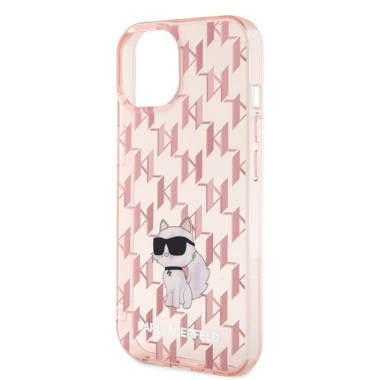 Karl Lagerfeld KLHCP15SHNCMKLP iPhone 15 / 14 / 13 6.1" pink hardcase Monogram Choupette