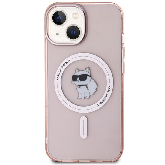 Karl Lagerfeld KLHMP15SHFCCNOP iPhone 15 / 14 / 13 6.1" pink hardcase IML Choupette MagSafe