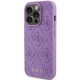 Guess GUHCP15LP4EPMU iPhone 15 Pro 6.1" light purple hardcase Leather 4G Stamped