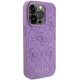 Guess GUHCP15LP4EPMU iPhone 15 Pro 6.1" light purple hardcase Leather 4G Stamped