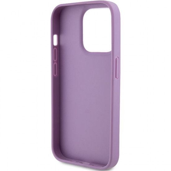 Guess GUHCP15LP4EPMU iPhone 15 Pro 6.1" light purple hardcase Leather 4G Stamped