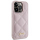 Guess GUHCP15XPSQSQSP iPhone 15 Pro Max 6.7" pink hardcase Quilted Metal Logo