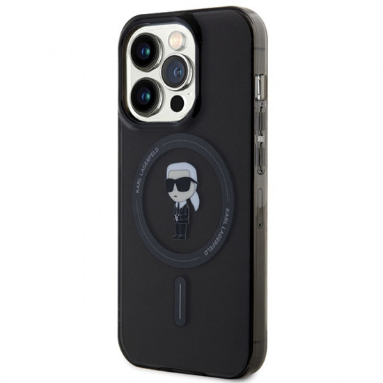 Karl Lagerfeld KLHMP15LHFCKNOK iPhone 15 Pro 6.1" black hardcase IML Ikonik MagSafe