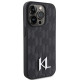 Karl Lagerfeld KLHCP15LPKLPKLK iPhone 15 Pro 6.1" black hardcase Leather Monogram Hot Stamp Metal Logo Karl Lagerfeld KLHCP15LPKLPKLK iPhone 15 Pro 6.1" black hardcase Leather Monogram Hot Stamp Metal Logo