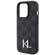 Karl Lagerfeld KLHCP15LPKLPKLK iPhone 15 Pro 6.1" black hardcase Leather Monogram Hot Stamp Metal Logo Karl Lagerfeld KLHCP15LPKLPKLK iPhone 15 Pro 6.1" black hardcase Leather Monogram Hot Stamp Metal Logo