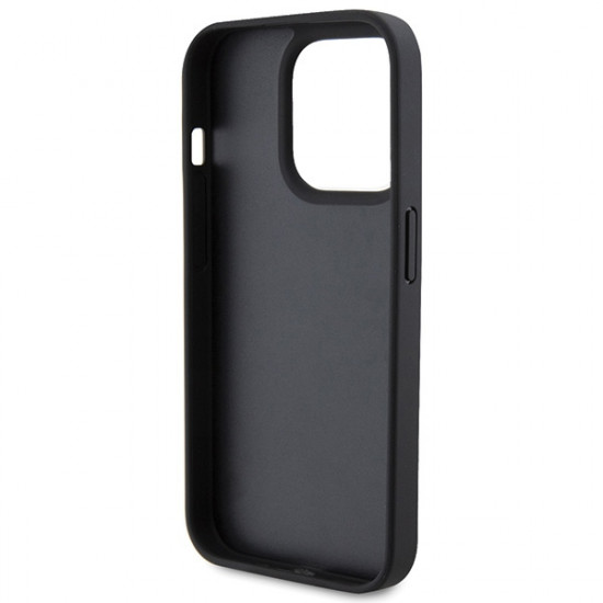 Karl Lagerfeld KLHCP15LPKLPKLK iPhone 15 Pro 6.1" black hardcase Leather Monogram Hot Stamp Metal Logo Karl Lagerfeld KLHCP15LPKLPKLK iPhone 15 Pro 6.1" black hardcase Leather Monogram Hot Stamp Metal Logo