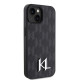 Karl Lagerfeld KLHCP15SPKLPKLK iPhone 15 6.1" black hardcase Leather Monogram Hot Stamp Metal Logo