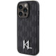 Karl Lagerfeld KLHCP15XPKLPKLK iPhone 15 Pro Max 6.7" black hardcase Leather Monogram Hot Stamp Metal Logo