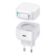 USAMS US-CC202 wall charger USB-C + Lighτning cable PD QC 35W white