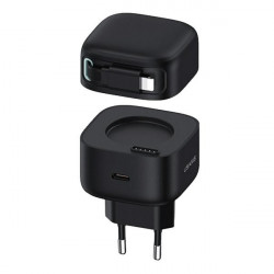 USAMS US-CC202 wall charger USB-C + Lighning cable PD QC 35W black