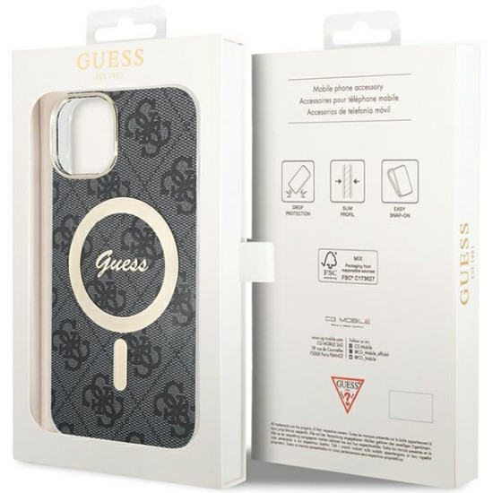 Guess GUHMP15MH4STK iPhone 15 Plus / 14 Plus 6.7" black hardcase 4G MagSafe