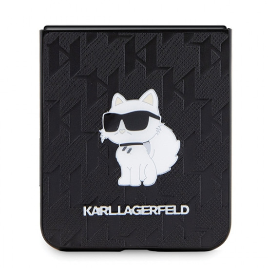 Karl Lagerfeld KLHCZF5SAPCHNPK Z Flip5 F731 hardcase black Saffiano Monogram Choupette Pin