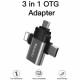 Yesido  OTG Adapter (GS15)  USB 3.0 to Lightning, Micro USB, Type C, Plug & Play, 480Mbps  Black