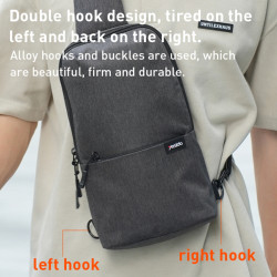 Yesido  Crossbody Sling Bag (WB33)  Waterproof Oxford Cloth  Grey Yesido  Crossbody Sling Bag (WB33)  Waterproof Oxford Cloth  Grey