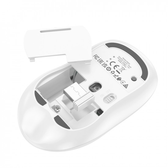 Hoco  Wireless Mouse Royal (GM25)  Four Button Dual Mode Business 2.4G, 1600 DPI  Space White