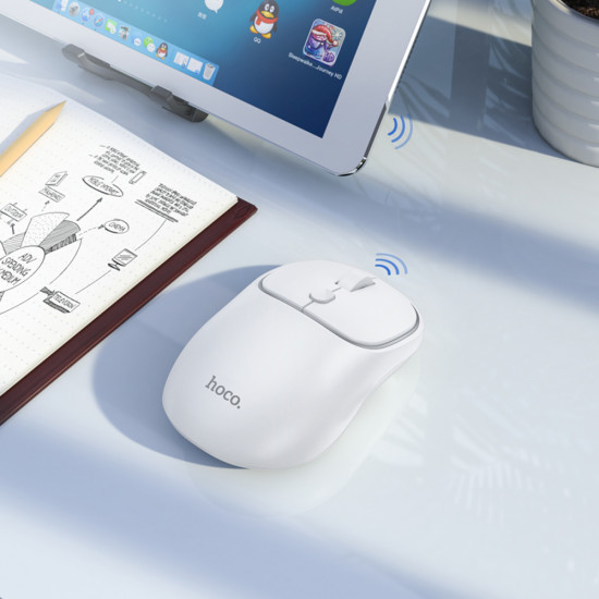 Hoco  Wireless Mouse Royal (GM25)  Four Button Dual Mode Business 2.4G, 1600 DPI  Space White