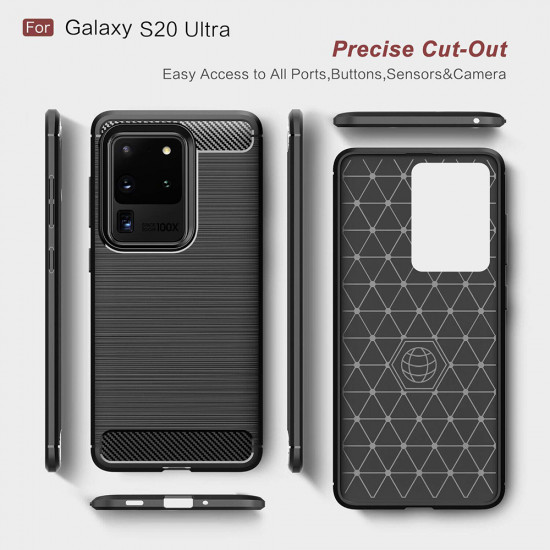 Techsuit Carbon Silicone Samsung Galaxy S20 Ultra 4G / S20 Ultra 5G Black Techsuit Carbon Silicone Samsung Galaxy S20 Ultra 4G / S20 Ultra 5G Black