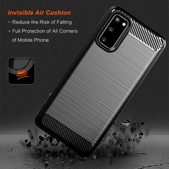 Techsuit Carbon Silicone Samsung Galaxy S20 4G / S20 5G Black Techsuit Carbon Silicone Samsung Galaxy S20 4G / S20 5G Black