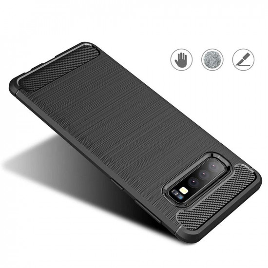 Techsuit Carbon Silicone Samsung Galaxy S10 Black Techsuit Carbon Silicone Samsung Galaxy S10 Black