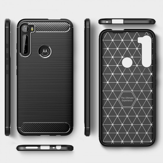 Techsuit  Carbon Silicone  Motorola One Fusion Plus  Black