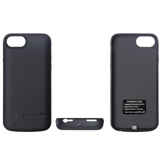 Techsuit  Power Pro Battery Case  iPhone 6 / 6s / 7 / 8 / SE 2, SE 2020 / SE 3, SE 2022  5500mAh  Black