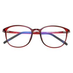 Techsuit  Anti Blue Light Glasses Reflex PC (F2822)  Round  Wine Red