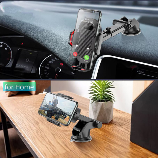 Techsuit  Car Holder (S113)  Gravity Grip for Dashboard, Windshield  Black