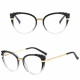 Techsuit  Anti Blue Light Glasses Reflex Metal (F5020 BRW)  Cat Eye  Brown Clear