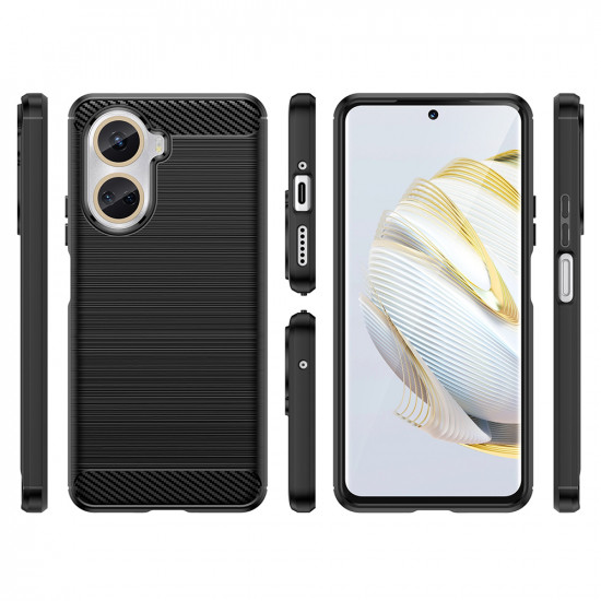 Techsuit Carbon Silicone Huawei nova 10 SE Black Techsuit Carbon Silicone Huawei nova 10 SE Black