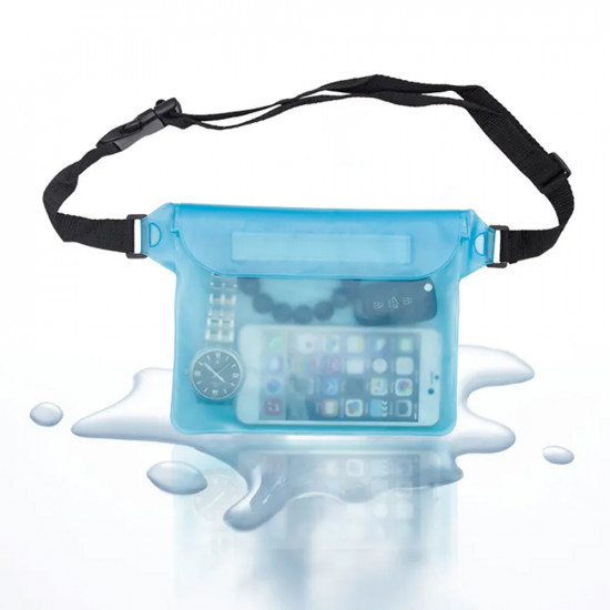 Techsuit  Waterproof Pouch  Universal Silicone Big Bag for Accessories  Blue