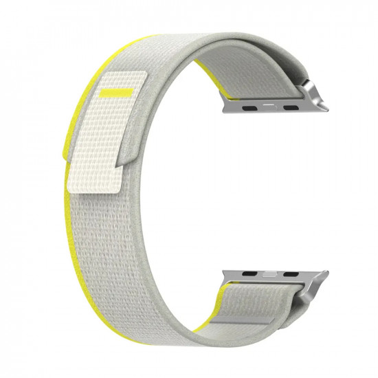 Techsuit  Watchband (W039)  Apple Watch 1/2/3/4/5/6/7/8/9/SE/SE 2 (38/40/41mm)  Yellow / Gray