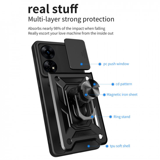 Techsuit  CamShield Series  Oppo Reno8 T  Black