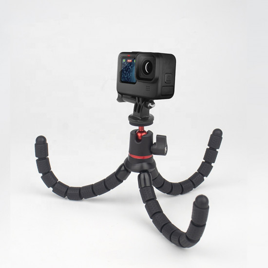 Techsuit Octopus Tripod (JX 004) for Phone and GoPro Action Camera, Portable, Flexible Black Techsuit Octopus Tripod (JX 004) for Phone and GoPro Action Camera, Portable, Flexible Black